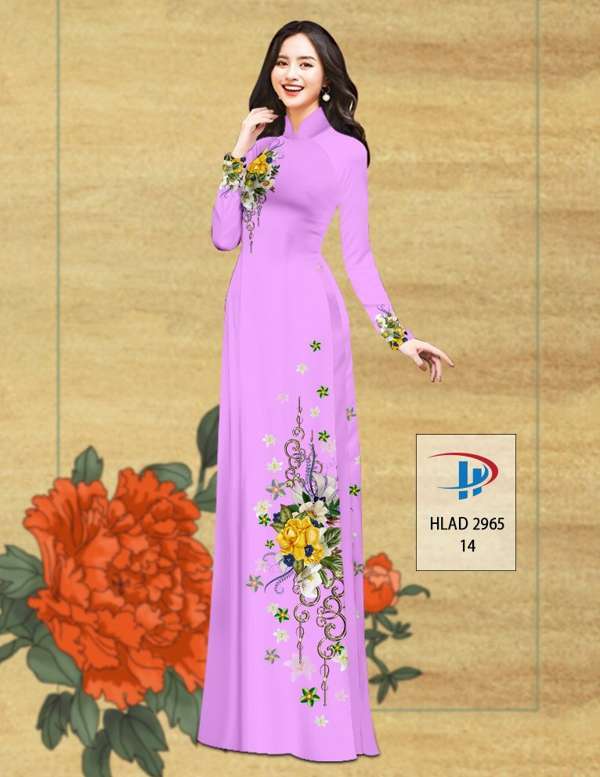 Vải Áo Dài Hoa In 3D Độc Đáo AD HLAD2965 70 Vải Áo Dài Hoa In 3D Độc Đáo AD HLAD2965