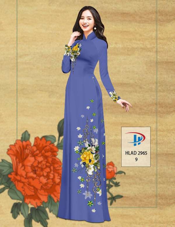 Vải Áo Dài Hoa In 3D Độc Đáo AD HLAD2965 67 Vải Áo Dài Hoa In 3D Độc Đáo AD HLAD2965
