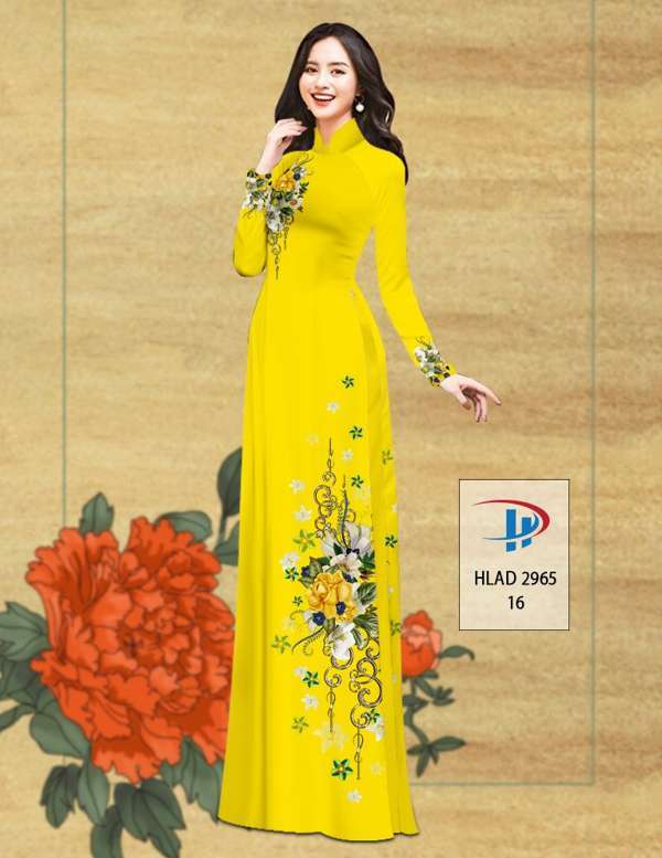 Vải Áo Dài Hoa In 3D Độc Đáo AD HLAD2965 72 Vải Áo Dài Hoa In 3D Độc Đáo AD HLAD2965