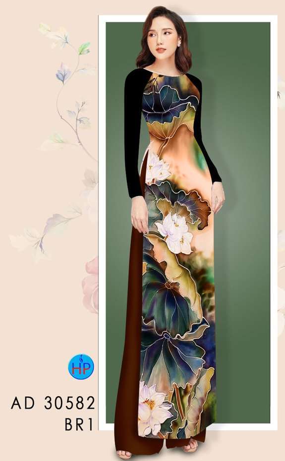 Vải Áo Dài Hoa Sen Độc Đáo AD 30582