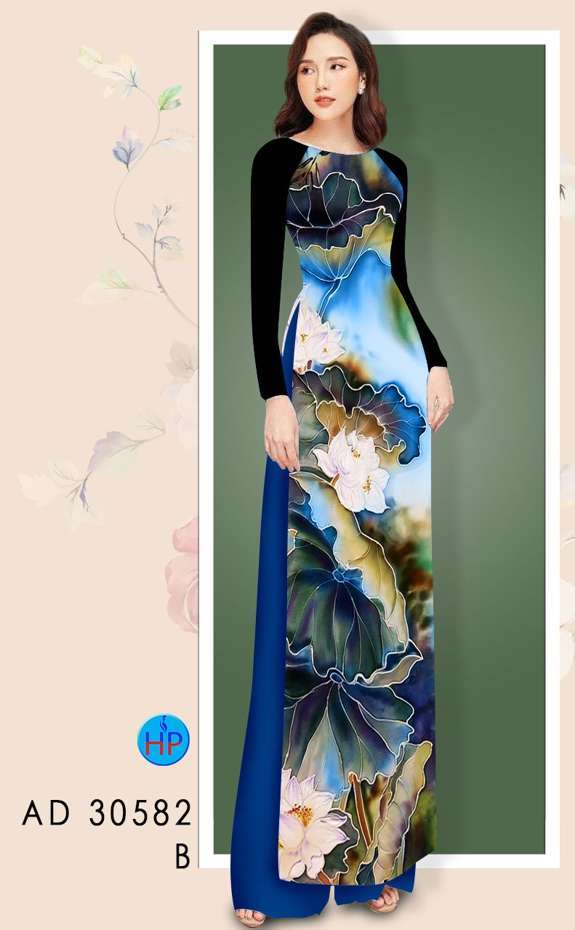 Vải Áo Dài Hoa Sen Độc Đáo AD 30582
