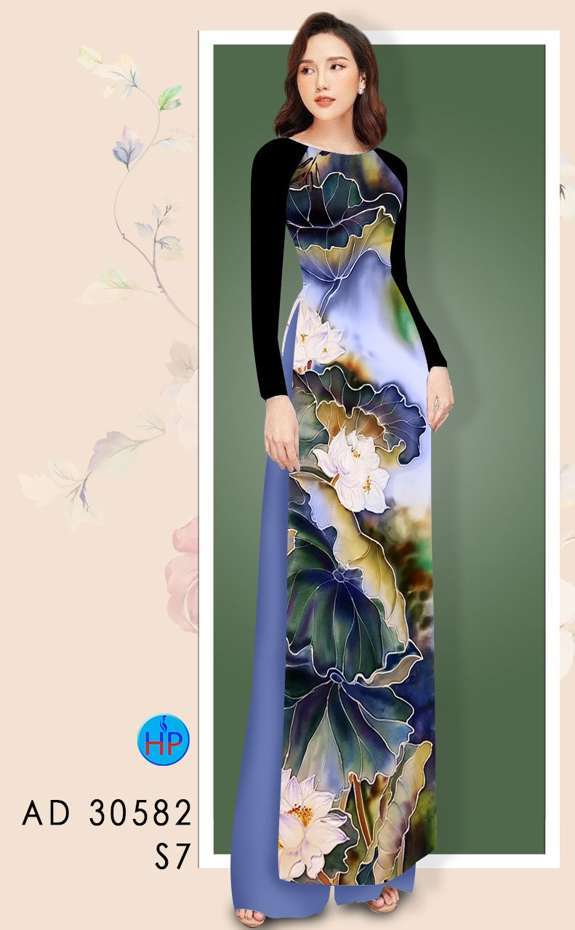 Vải Áo Dài Hoa Sen Độc Đáo AD 30582