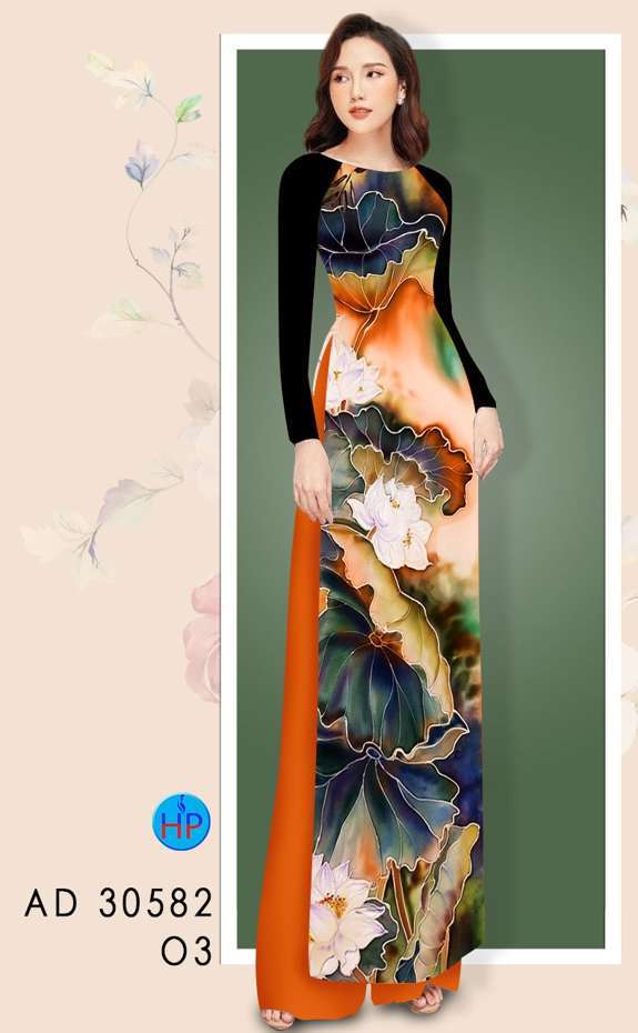 Vải Áo Dài Hoa Sen Độc Đáo AD 30582