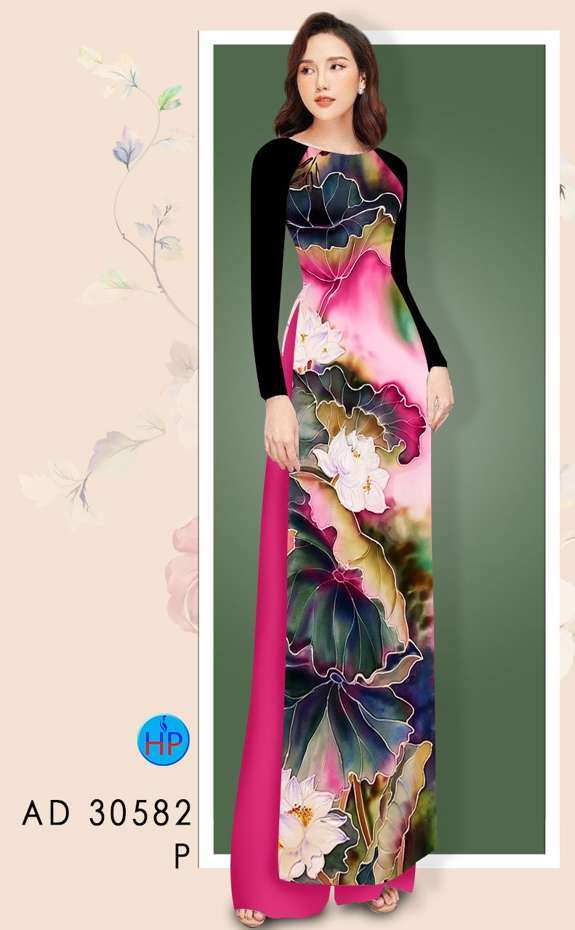 Vải Áo Dài Hoa Sen Độc Đáo AD 30582