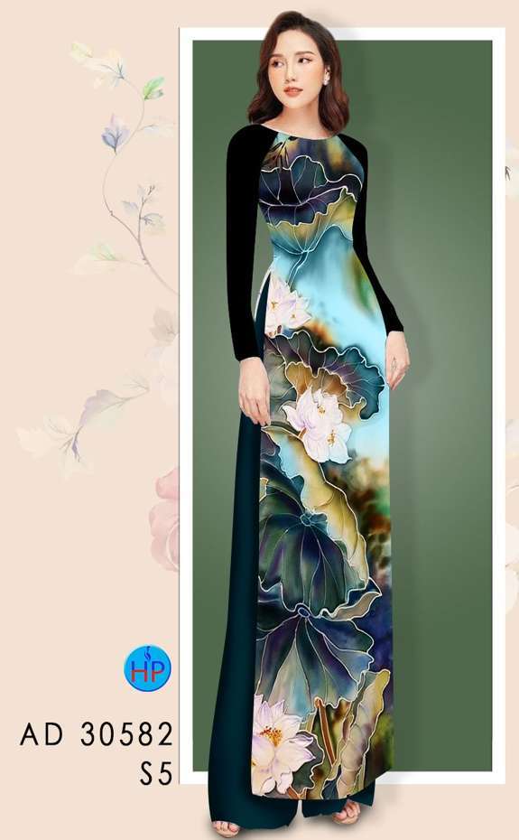 Vải Áo Dài Hoa Sen Độc Đáo AD 30582