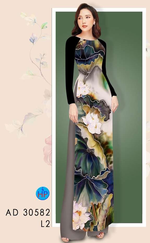 Vải Áo Dài Hoa Sen Độc Đáo AD 30582