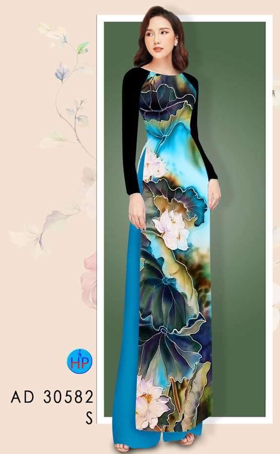 Vải Áo Dài Hoa Sen Độc Đáo AD 30582