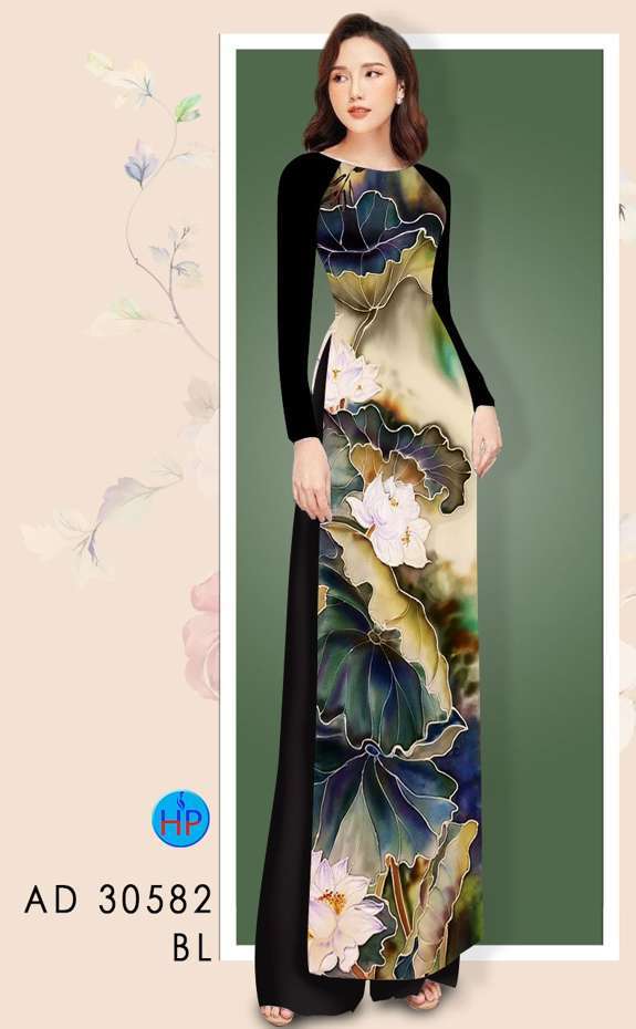 Vải Áo Dài Hoa Sen Độc Đáo AD 30582
