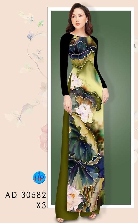 Vải Áo Dài Hoa Sen Độc Đáo AD 30582