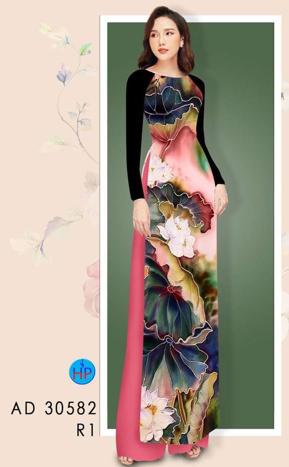 Vải Áo Dài Hoa Sen Độc Đáo AD 30582