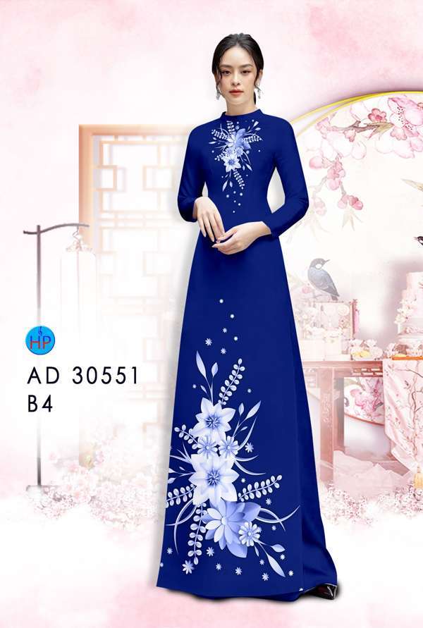 Vải Áo Dài Hoa In 3D Thiết Kế 2021 AD 30551 50 Vải Áo Dài Hoa In 3D Thiết Kế 2021 AD 30551