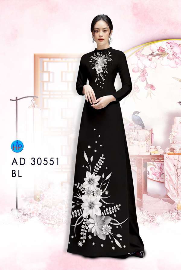 Vải Áo Dài Hoa In 3D Thiết Kế 2021 AD 30551 51 Vải Áo Dài Hoa In 3D Thiết Kế 2021 AD 30551
