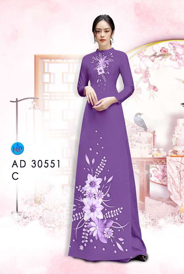 Vải Áo Dài Hoa In 3D Thiết Kế 2021 AD 30551 54 Vải Áo Dài Hoa In 3D Thiết Kế 2021 AD 30551