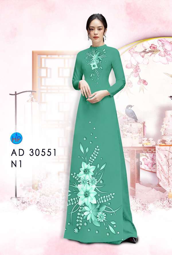 Vải Áo Dài Hoa In 3D Thiết Kế 2021 AD 30551 55 Vải Áo Dài Hoa In 3D Thiết Kế 2021 AD 30551