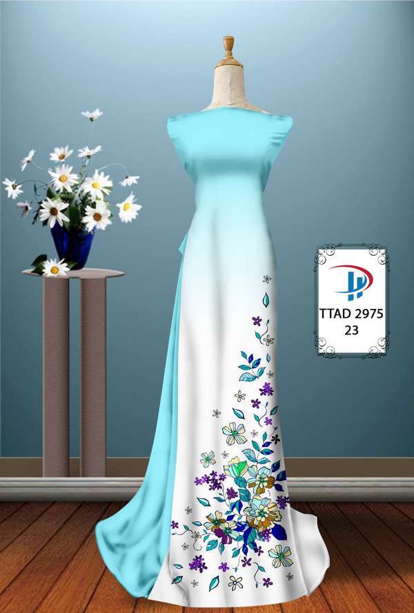 Vải Áo Dài Hoa In 3D Thiết Kế 2021 AD TTAD2975 66 Vải Áo Dài Hoa In 3D Thiết Kế 2021 AD TTAD2975