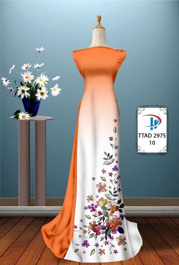 Vải Áo Dài Hoa In 3D Thiết Kế 2021 AD TTAD2975 76 Vải Áo Dài Hoa In 3D Thiết Kế 2021 AD TTAD2975