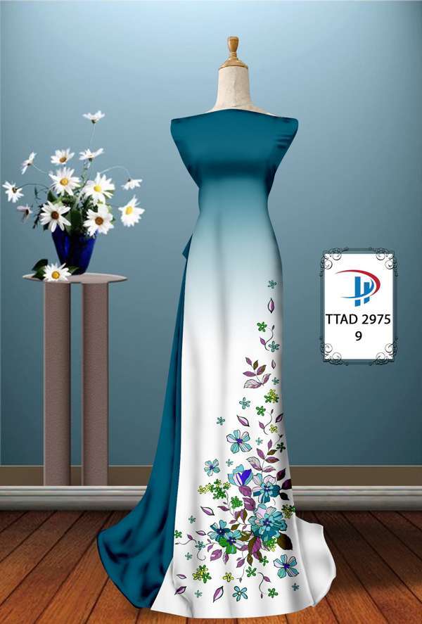 Vải Áo Dài Hoa In 3D Thiết Kế 2021 AD TTAD2975 75 Vải Áo Dài Hoa In 3D Thiết Kế 2021 AD TTAD2975