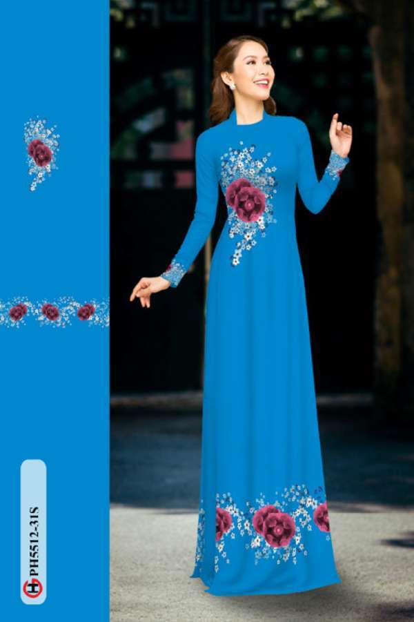 Vải Áo Dài Hoa In 3D Kiểu Mới AD PH5512 37 Vải Áo Dài Hoa In 3D Kiểu Mới AD PH5512