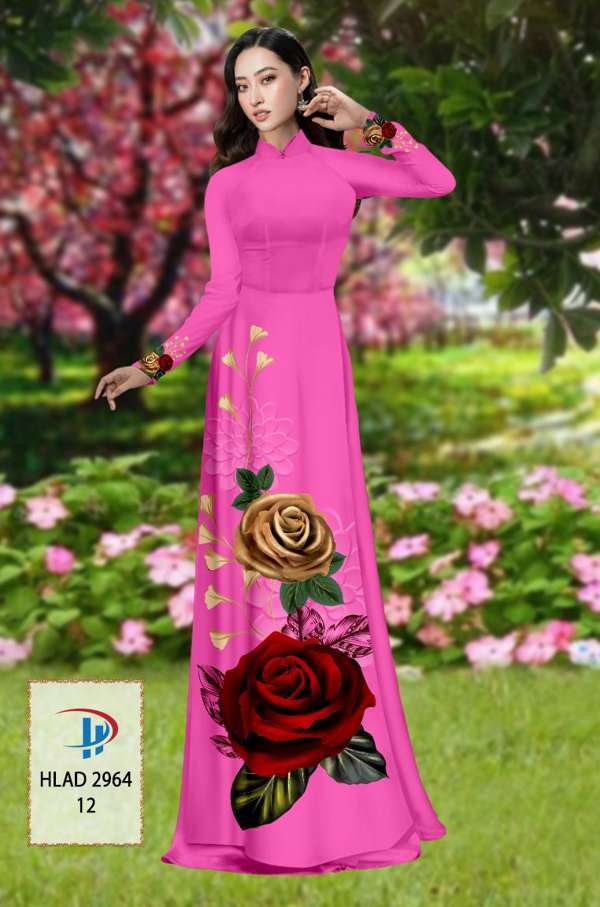 Vải Áo Dài Hoa Hồng Thiết Kế 2021 AD HLAD2964 51 Vải Áo Dài Hoa Hồng Thiết Kế 2021 AD HLAD2964