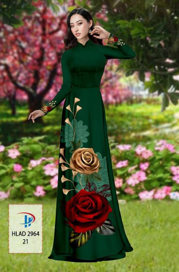 Vải Áo Dài Hoa Hồng Thiết Kế 2021 AD HLAD2964 59 Vải Áo Dài Hoa Hồng Thiết Kế 2021 AD HLAD2964