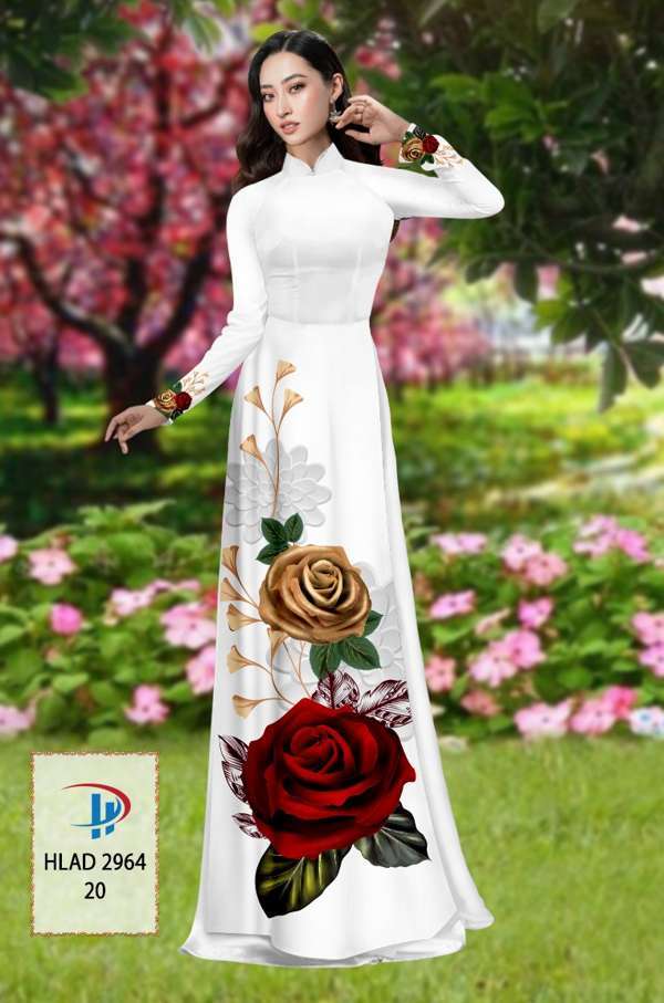 Vải Áo Dài Hoa Hồng Thiết Kế 2021 AD HLAD2964 58 Vải Áo Dài Hoa Hồng Thiết Kế 2021 AD HLAD2964