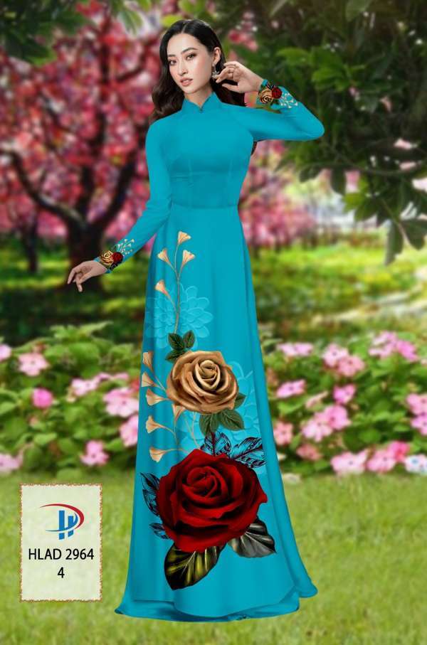 Vải Áo Dài Hoa Hồng Thiết Kế 2021 AD HLAD2964 61 Vải Áo Dài Hoa Hồng Thiết Kế 2021 AD HLAD2964