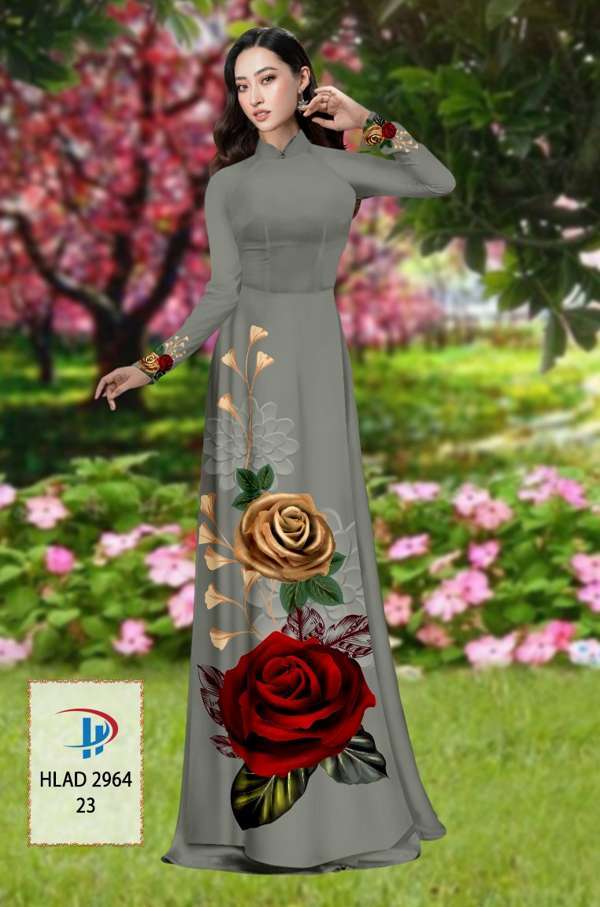 Vải Áo Dài Hoa Hồng Thiết Kế 2021 AD HLAD2964 62 Vải Áo Dài Hoa Hồng Thiết Kế 2021 AD HLAD2964