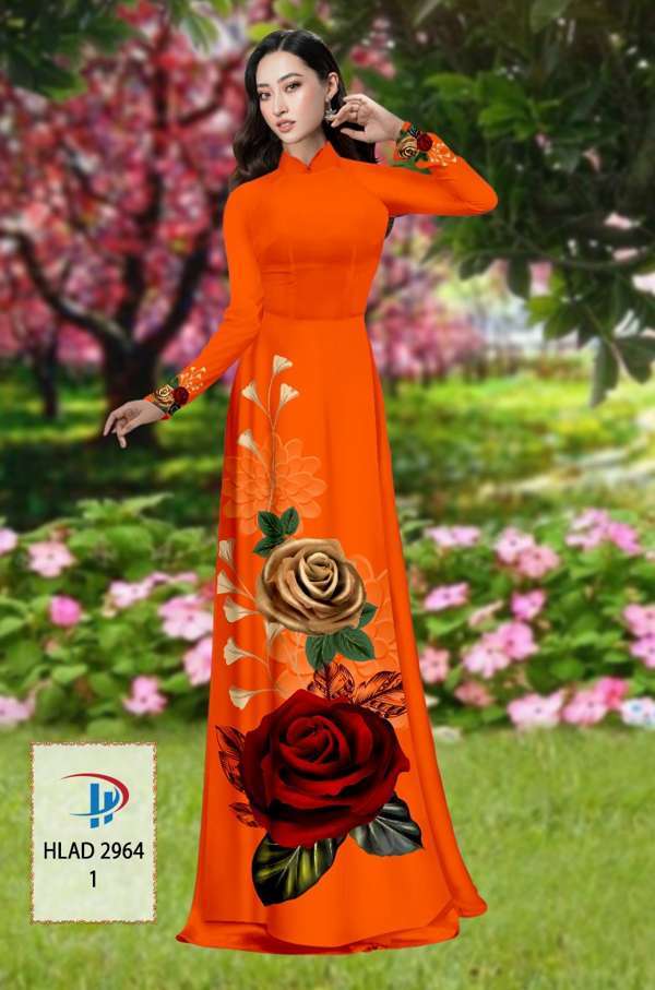 Vải Áo Dài Hoa Hồng Thiết Kế 2021 AD HLAD2964 65 Vải Áo Dài Hoa Hồng Thiết Kế 2021 AD HLAD2964