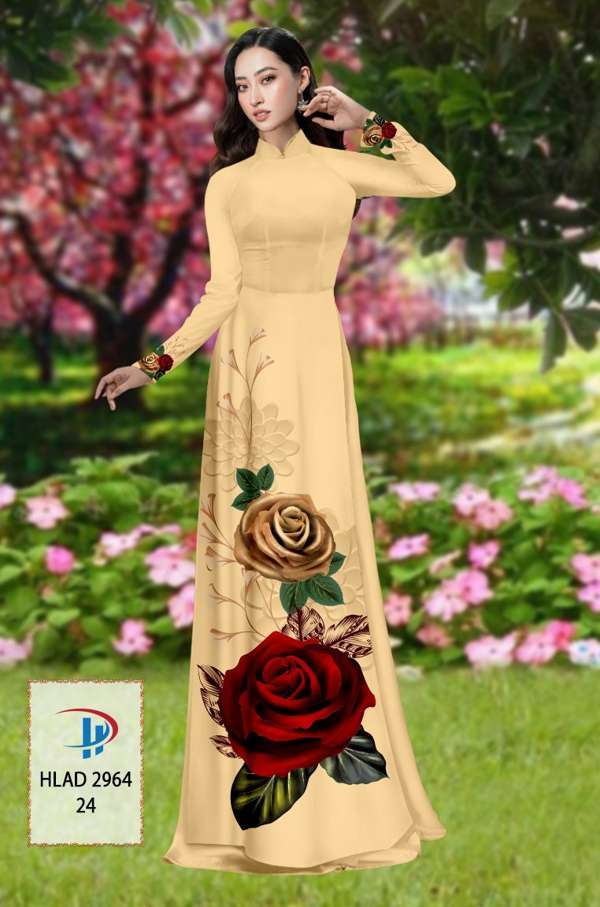 Vải Áo Dài Hoa Hồng Thiết Kế 2021 AD HLAD2964 63 Vải Áo Dài Hoa Hồng Thiết Kế 2021 AD HLAD2964