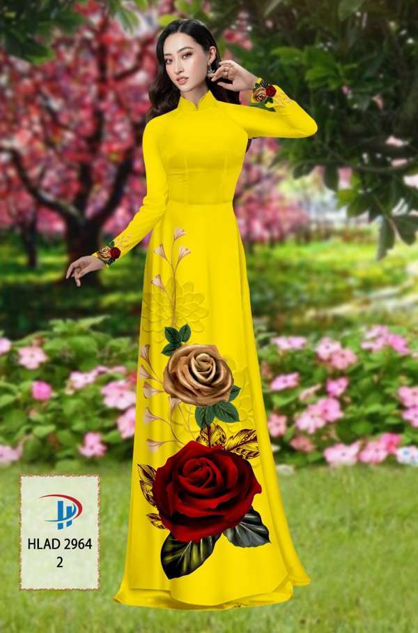 Vải Áo Dài Hoa Hồng Thiết Kế 2021 AD HLAD2964 66 Vải Áo Dài Hoa Hồng Thiết Kế 2021 AD HLAD2964