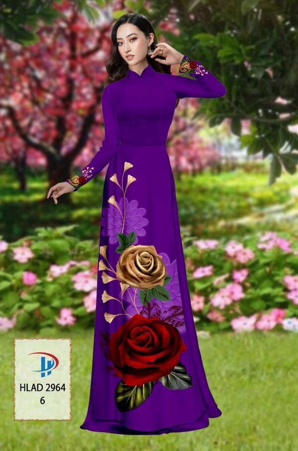 Vải Áo Dài Hoa Hồng Thiết Kế 2021 AD HLAD2964 68 Vải Áo Dài Hoa Hồng Thiết Kế 2021 AD HLAD2964