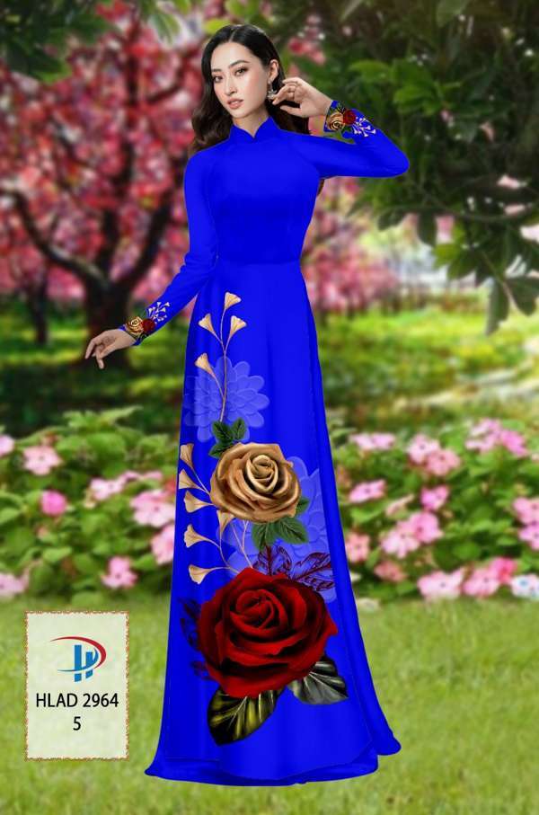 Vải Áo Dài Hoa Hồng Thiết Kế 2021 AD HLAD2964 67 Vải Áo Dài Hoa Hồng Thiết Kế 2021 AD HLAD2964