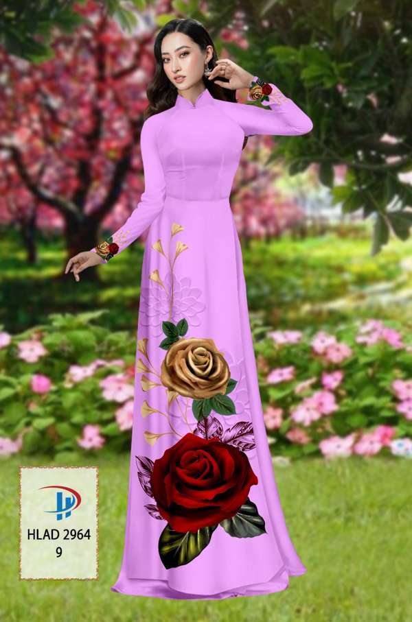 Vải Áo Dài Hoa Hồng Thiết Kế 2021 AD HLAD2964 71 Vải Áo Dài Hoa Hồng Thiết Kế 2021 AD HLAD2964
