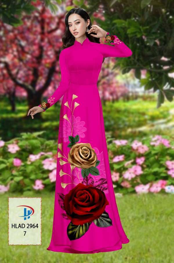 Vải Áo Dài Hoa Hồng Thiết Kế 2021 AD HLAD2964 69 Vải Áo Dài Hoa Hồng Thiết Kế 2021 AD HLAD2964