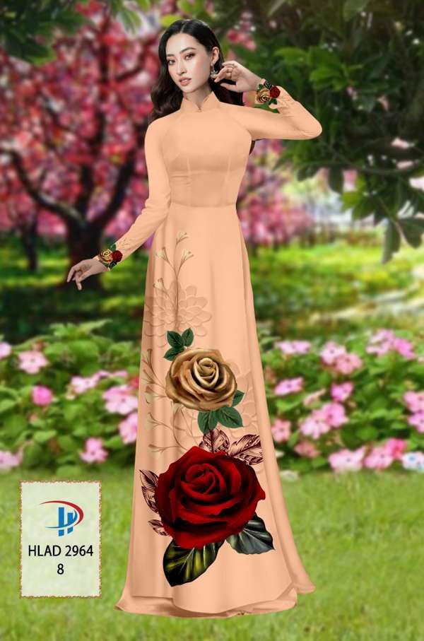 Vải Áo Dài Hoa Hồng Thiết Kế 2021 AD HLAD2964 70 Vải Áo Dài Hoa Hồng Thiết Kế 2021 AD HLAD2964