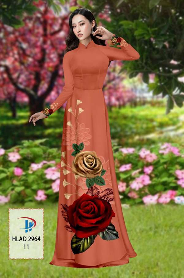 Vải Áo Dài Hoa Hồng Thiết Kế 2021 AD HLAD2964 73 Vải Áo Dài Hoa Hồng Thiết Kế 2021 AD HLAD2964