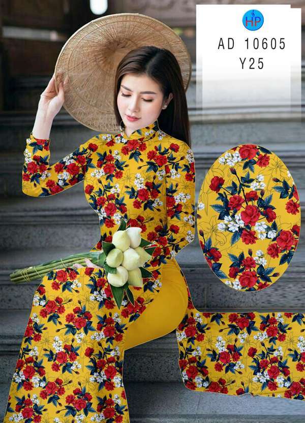Vải Áo Dài Hoa Hồng Đều Mới Ra AD 10605 38 Vải Áo Dài Hoa Hồng Đều Mới Ra AD 10605