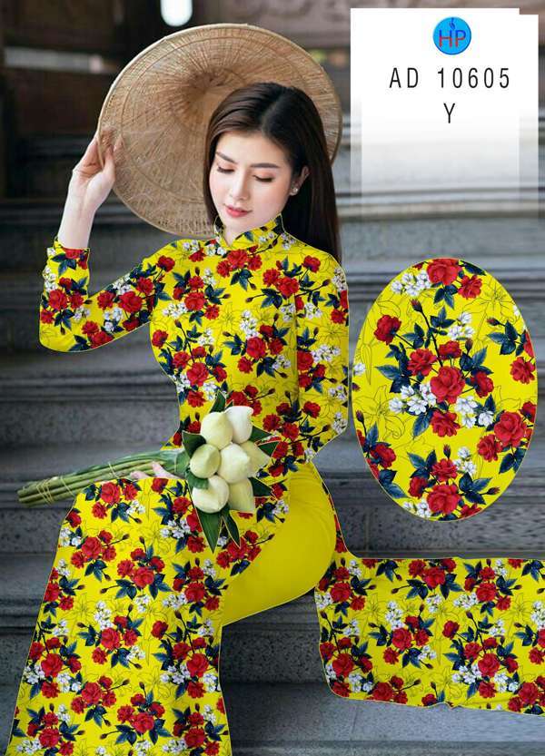 Vải Áo Dài Hoa Hồng Đều Mới Ra AD 10605 39 Vải Áo Dài Hoa Hồng Đều Mới Ra AD 10605