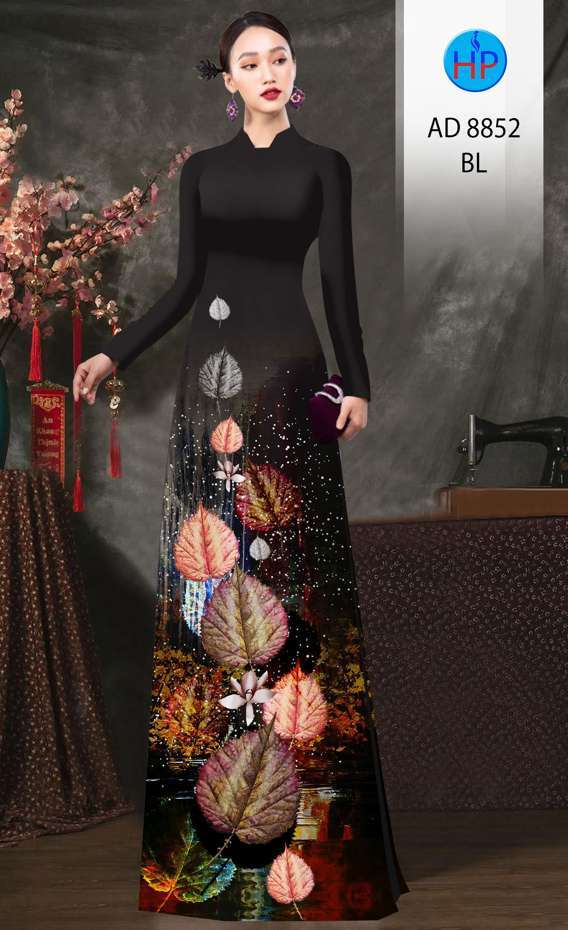 Vải Áo Dài In Hình Lá Độc Đáo AD 8852