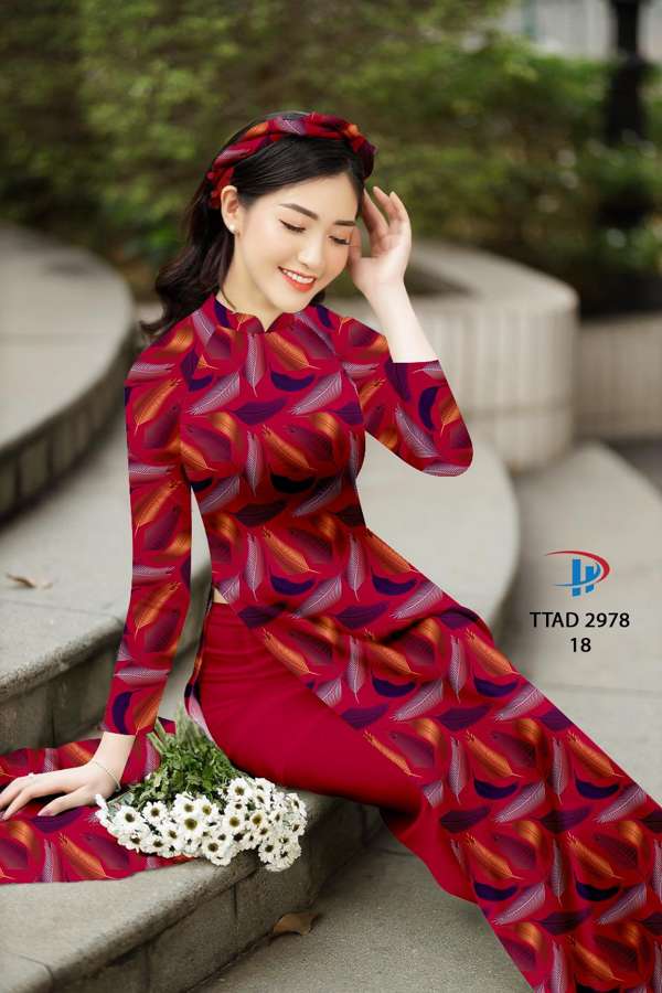 Vải Áo Dài Hình Lá Kiểu Mới AD TTAD2978 51 Vải Áo Dài Hình Lá Kiểu Mới AD TTAD2978