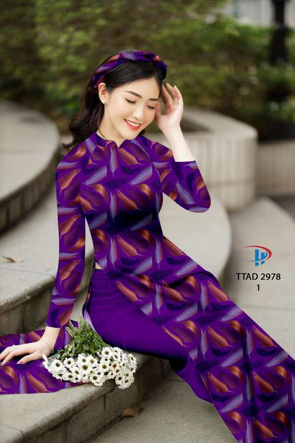 Vải Áo Dài Hình Lá Kiểu Mới AD TTAD2978 59 Vải Áo Dài Hình Lá Kiểu Mới AD TTAD2978