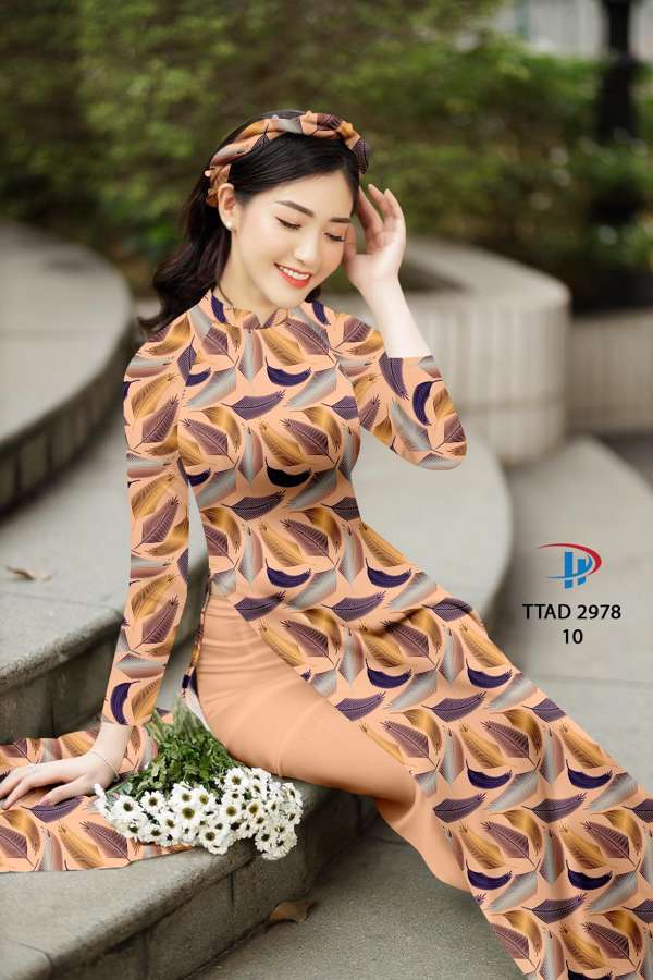 Vải Áo Dài Hình Lá Kiểu Mới AD TTAD2978 61 Vải Áo Dài Hình Lá Kiểu Mới AD TTAD2978