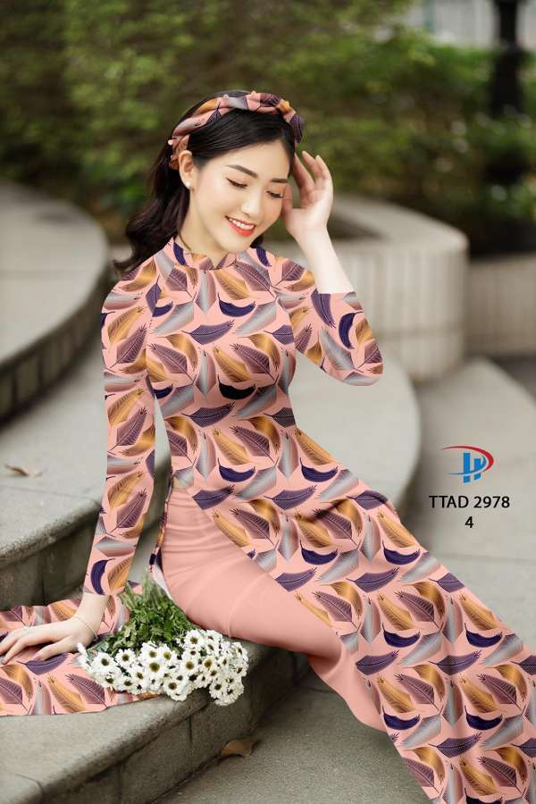Vải Áo Dài Hình Lá Kiểu Mới AD TTAD2978 63 Vải Áo Dài Hình Lá Kiểu Mới AD TTAD2978