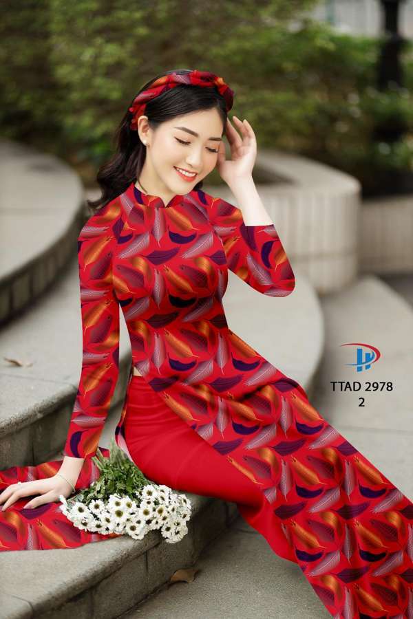 Vải Áo Dài Hình Lá Kiểu Mới AD TTAD2978 60 Vải Áo Dài Hình Lá Kiểu Mới AD TTAD2978