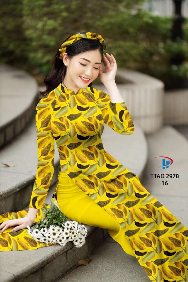 Vải Áo Dài Hình Lá Kiểu Mới AD TTAD2978 73 Vải Áo Dài Hình Lá Kiểu Mới AD TTAD2978