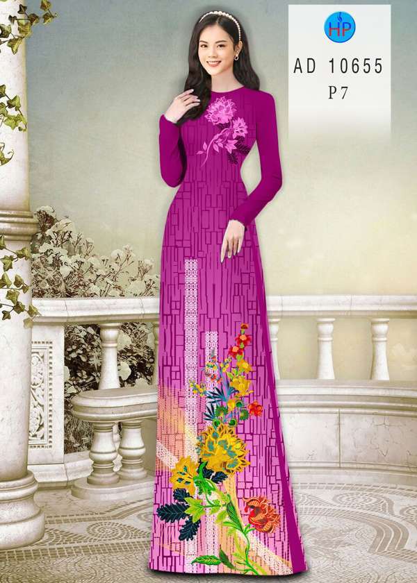 Vải Áo Dài Hoa In 3D Thiết Kế 2021 AD 10655 36 Vải Áo Dài Hoa In 3D Thiết Kế 2021 AD 10655