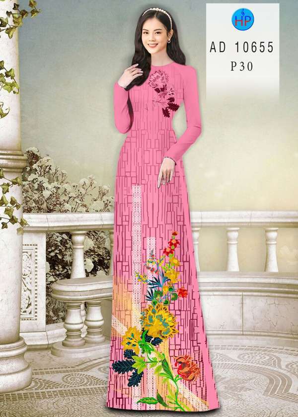 Vải Áo Dài Hoa In 3D Thiết Kế 2021 AD 10655 38 Vải Áo Dài Hoa In 3D Thiết Kế 2021 AD 10655