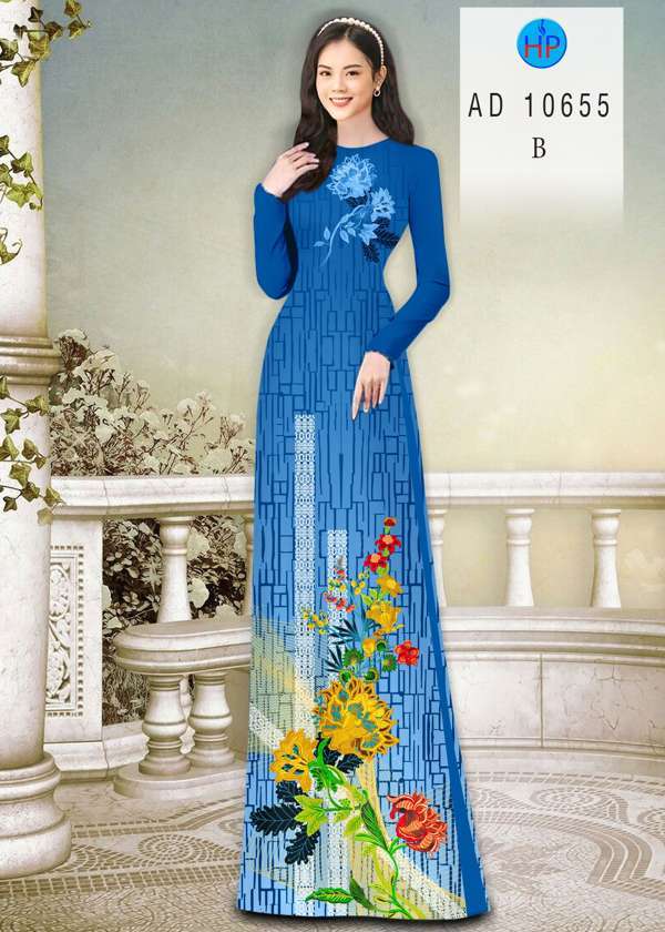 Vải Áo Dài Hoa In 3D Thiết Kế 2021 AD 10655 40 Vải Áo Dài Hoa In 3D Thiết Kế 2021 AD 10655