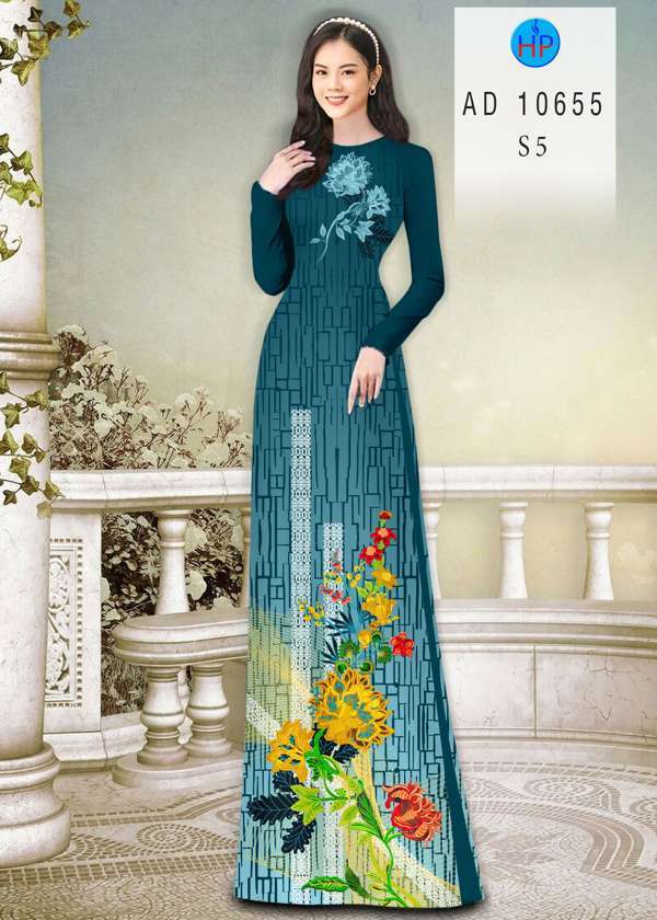 Vải Áo Dài Hoa In 3D Thiết Kế 2021 AD 10655 48 Vải Áo Dài Hoa In 3D Thiết Kế 2021 AD 10655