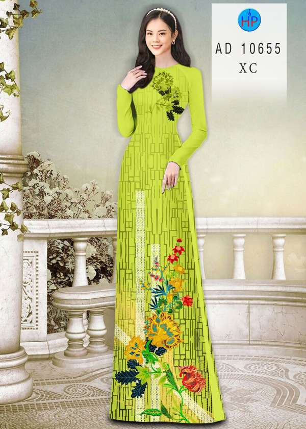 Vải Áo Dài Hoa In 3D Thiết Kế 2021 AD 10655 51 Vải Áo Dài Hoa In 3D Thiết Kế 2021 AD 10655